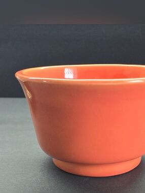 Vintage MCM Haeger Pottery Orange  Round Bowl 3833 USA 6 x 3.75 Planter 60s *SEE